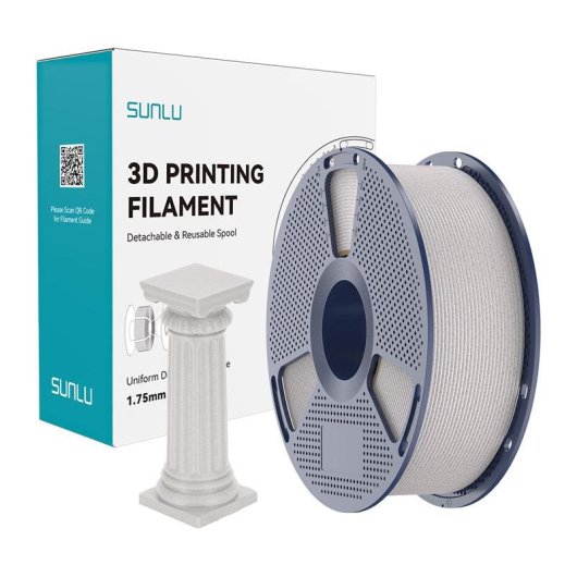 Filamento PLA Sunlu PLA H-S Mar SSM Cinzento Claro 1,75 mm Mármore Alta Velocidade
