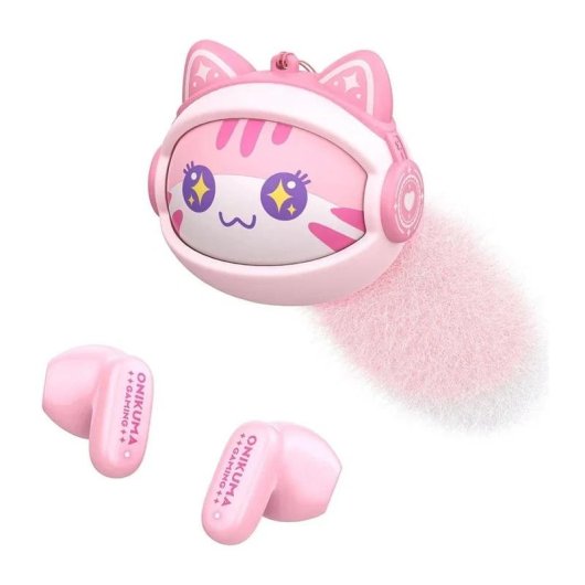 Auriculares ONIKUMA TX603 sem fios Bluetooth 5.4 gaming com estojo personalizável rosa