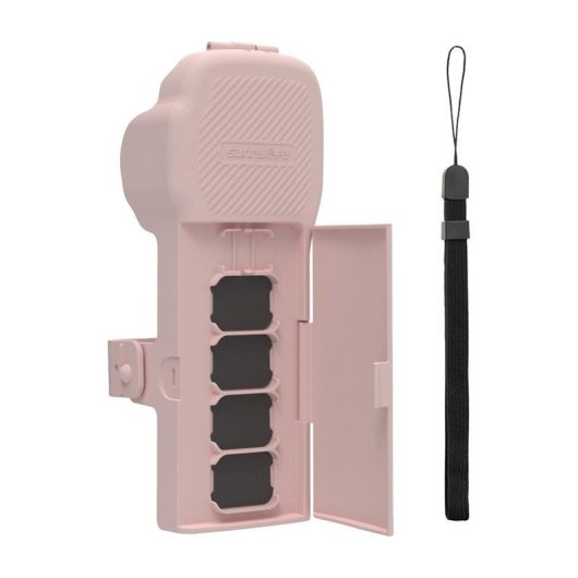 Capa Sunnylife para Osmo Pocket 3 rosa com correia e cordão