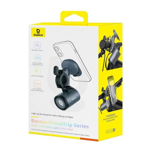 Soporte Bicicleta Baseus PrimeTrip 2 en 1 con Linterna LED