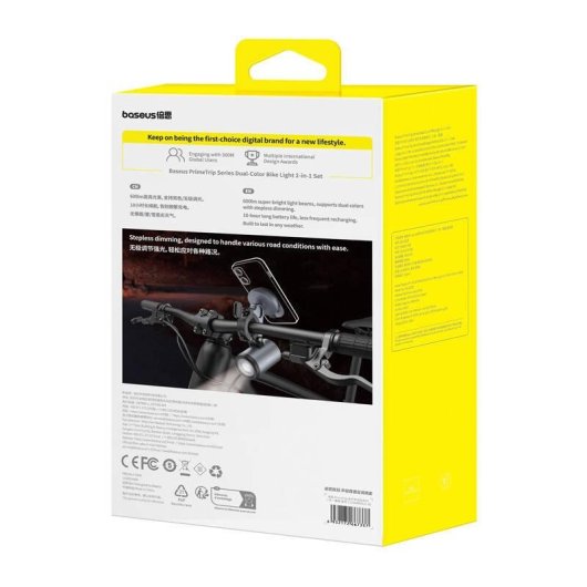 Soporte Bicicleta Baseus PrimeTrip 2 en 1 con Linterna LED