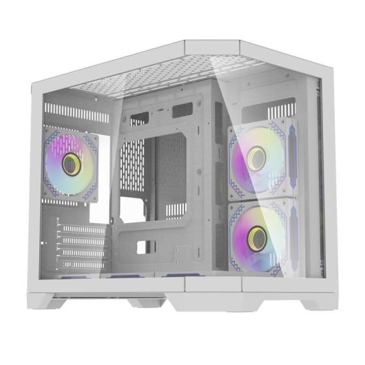 Caixa PC Darkflash FT418 Mini Tower Branca com 6 Ventiladores ARGB