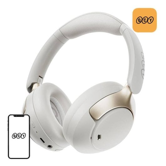Auriculares QCY H3 Pro sans fil Bluetooth avec réduction de bruit, micro et design écologique blanc
