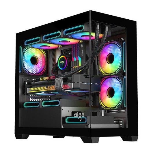 Caja PC Darkflash C218M Mini Tower + 6 ventiladores ARGB negro