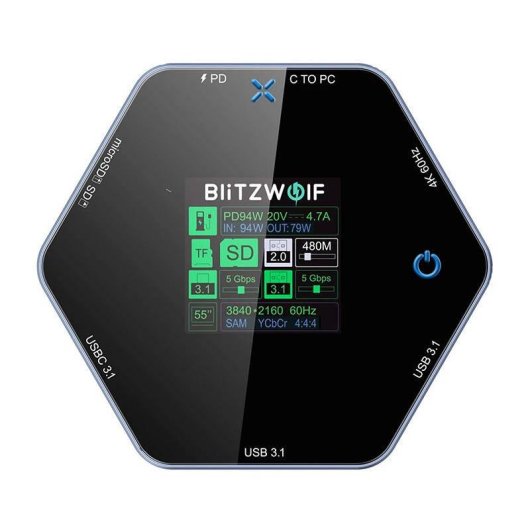 Stazione di aggancio BlitzWolf BW-TH16 USB 8 in 1 100W LCD