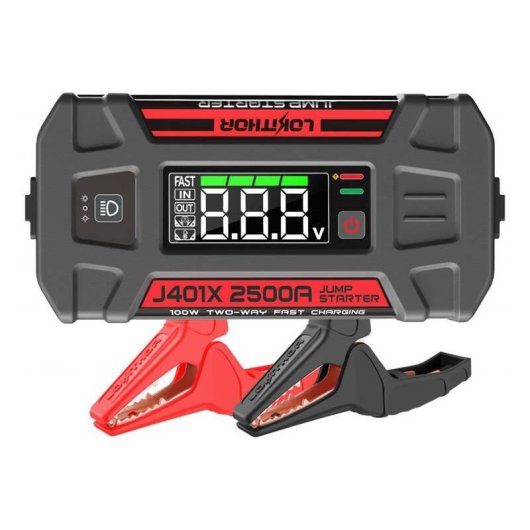 Arrancador de baterías Lokithor J401X 2500A + Powerbank 20000mAh + Linterna 4 en 1