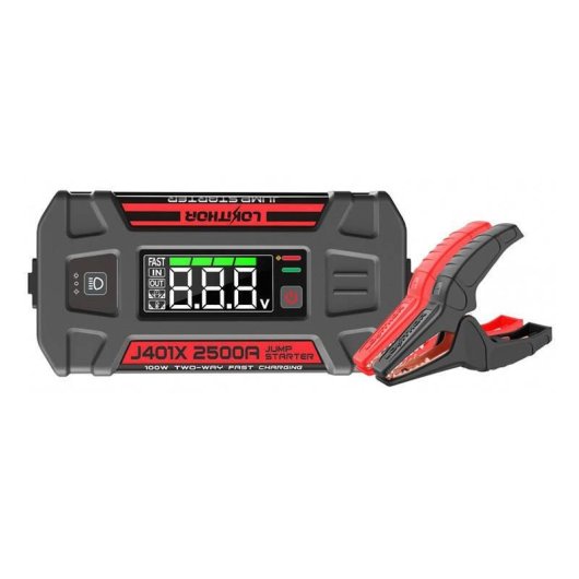 Arrancador de baterías Lokithor J401X 2500A + Powerbank 20000mAh + Linterna 4 en 1