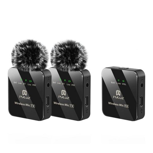 Microphone Puluz PU3154B lavalier sans fil omnidirectionnel avec réduction de bruit