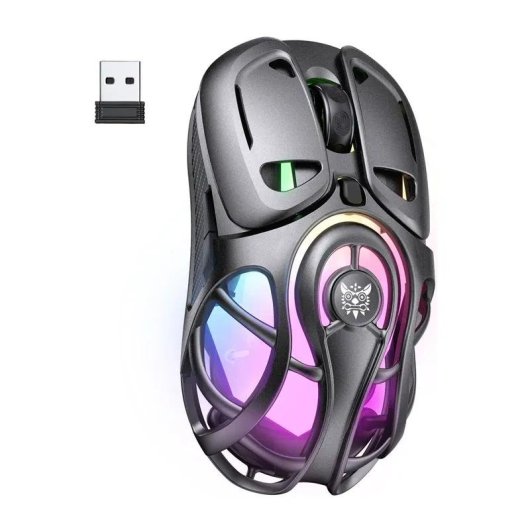 Ratón ONIKUMA DM02 Gaming Inalámbrico 12800 DPI RGB Gris Ligero