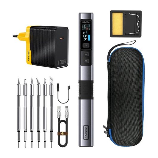 Estación de soldadura inteligente FNIRSI HS-02A MAX 100W con kit de herramientas