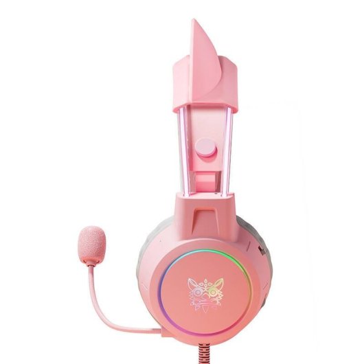 Cuffie ONIKUMA X15 PRO cablate USB e jack 3,5 mm gaming rosa con orecchie da gatto