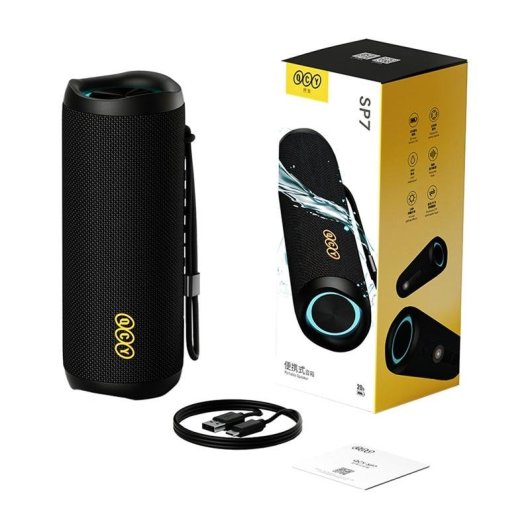 Enceintes sans fil QCY SP7 Bluetooth 40W IPX7 étanche avec éclairage RGB et autonomie 14h