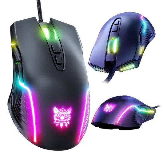 Ratón ONIKUMA CW905 Gaming USB 6400 DPI 7 Pulsanti RGB Nero