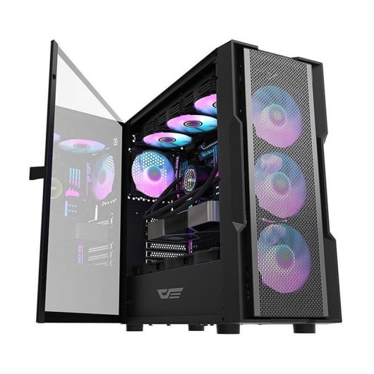 Caja PC Darkflash DK431 Mesh Negra + 4 Ventiladores ARGB