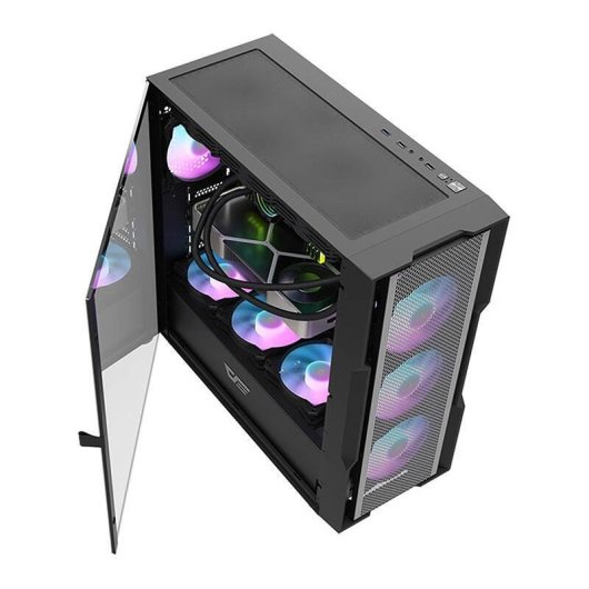 Caja PC Darkflash DK431 Mesh Negra + 4 Ventiladores ARGB