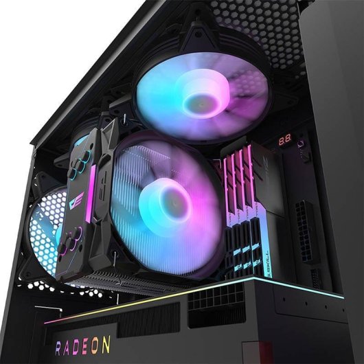 Caja PC Darkflash DK352 Plus + 4 ventiladores ARGB negra