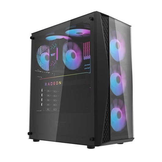 Caja PC Darkflash DK352 Plus + 4 ventiladores ARGB negra