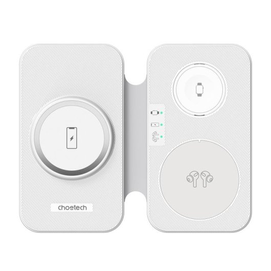 Cargador Inalámbrico Choetech T616-F 3 en 1 Carga Rápida iPhone Apple Watch AirPods