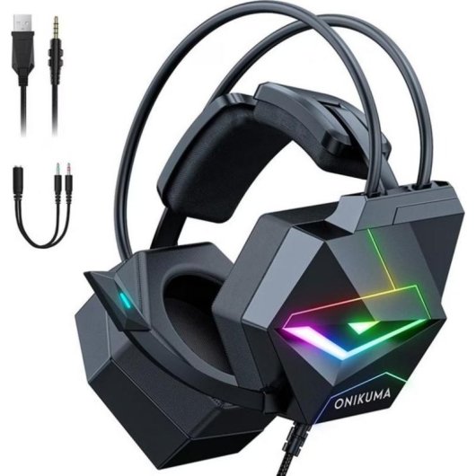 Cuffie Onikuma X20 cablate USB/3,5 mm gaming surround microfono nero