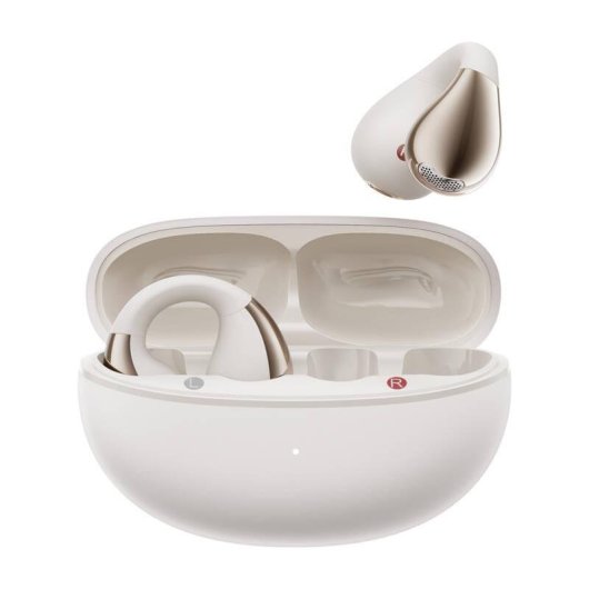 Auriculares QCY Crossky Clip C30 inalámbricos Bluetooth 5.4 deportivos blancos