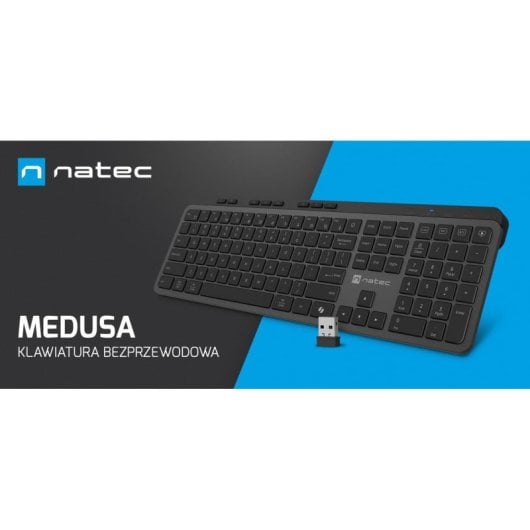 Teclado Natec Medusa inalámbrico estándar US con 21 teclas multimedia y Bluetooth 5.1
