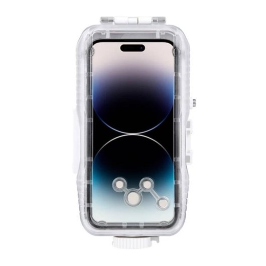 Funda para móvil Puluz PU9116W impermeable plástico blanca para iPhone 15 Plus y Pro Max