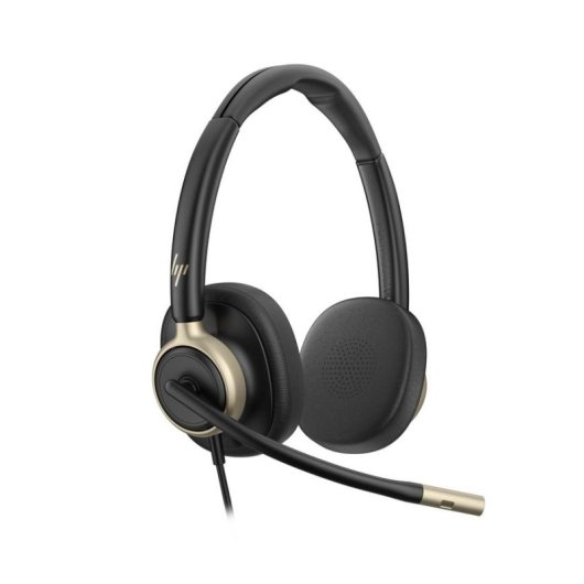 Auricolari Poly Mission 820 con cavo USB-C, cancellazione attiva del rumore, ufficio, nero