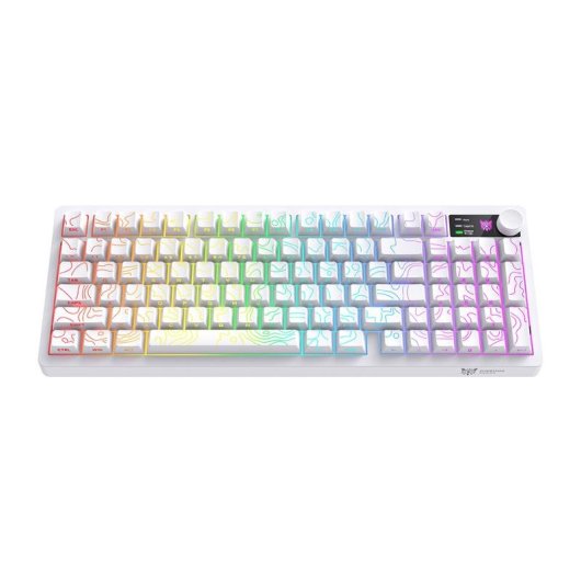Teclado ONIKUMA MT902 membrana gaming blanco con RGB y batería 2000 mAh