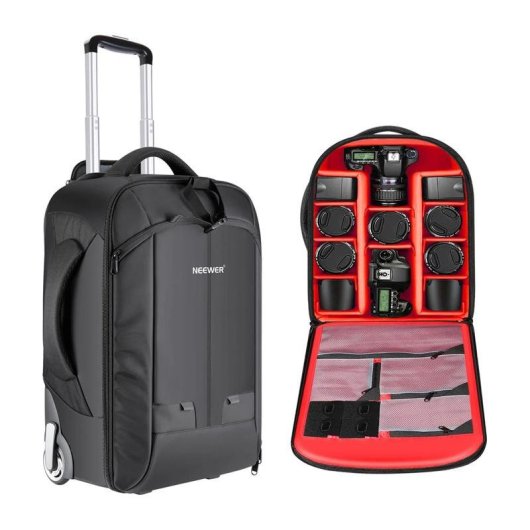 Rucksack Neewer NW3300 mit Rollen und Teleskopgriff Rot
