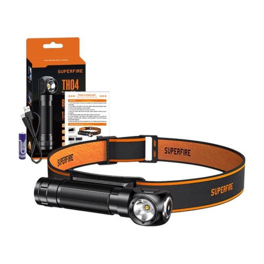 Frontal Superfire TH04 2 em 1 600 lm USB-C 5 modos 150 m