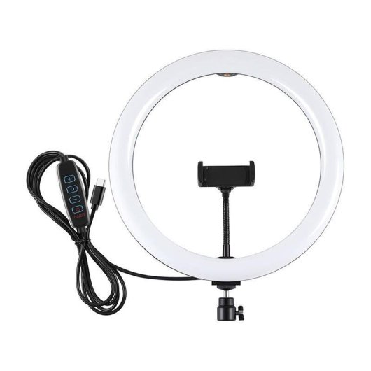 Anillo de luz PULUZ con soporte para móvil 160 LEDs ajustables USB-C