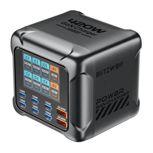 Caricatore Blitzwolf BW-S33 420W 8 Porte GaN