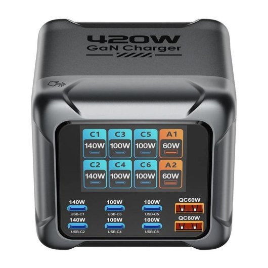 Caricatore Blitzwolf BW-S33 420W 8 Porte GaN