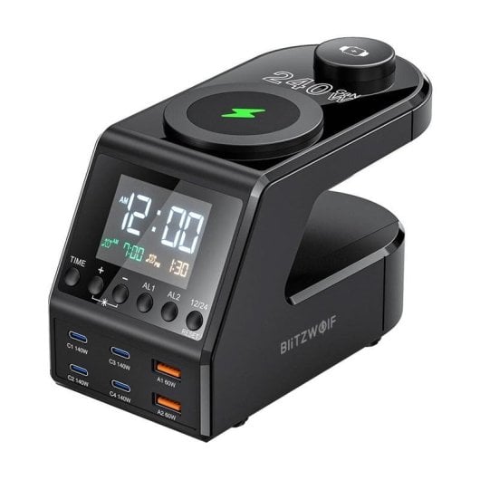 Sveglia Caricatore Blitzwolf BW-FW10 240W 4 USB-C 2 USB-A Ricarica Wireless