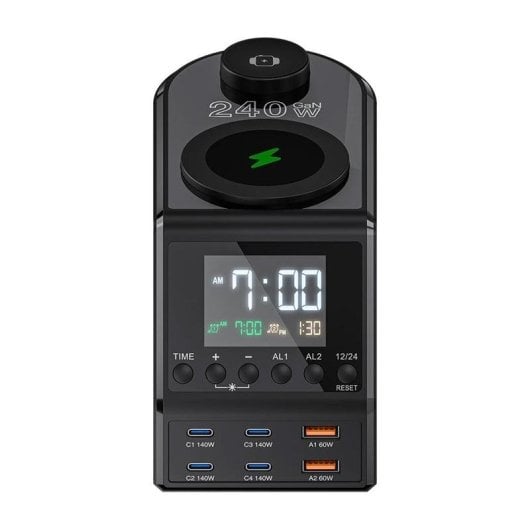 Sveglia Caricatore Blitzwolf BW-FW10 240W 4 USB-C 2 USB-A Ricarica Wireless
