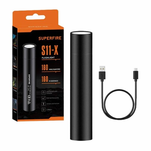 Lanterna Superfire S11-X 700 lúmenes USB 5 modos