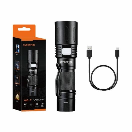 Linterna Superfire X60-T 1500 lúmenes USB