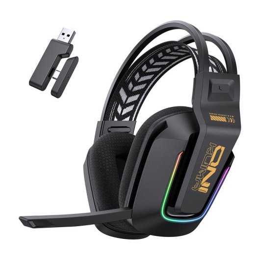 ONIKUMA GT828 kabelgebundene 2,4 GHz Bluetooth Gaming Kopfhörer Mikrofon Noise Cancelling RGB schwarz