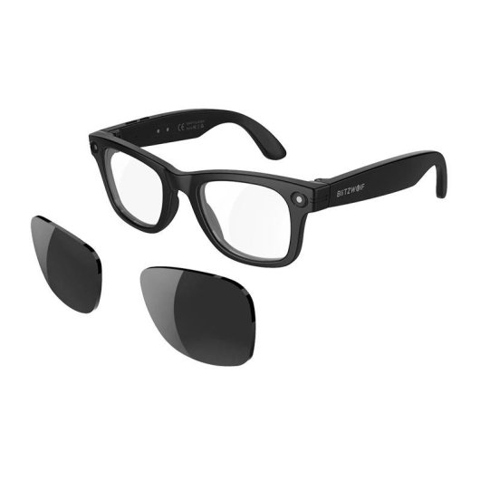 BlitzWolf BW-AG1 Pro Gafas Inteligentes Cámara IA Altavoces Cristales Intercambiables Negras