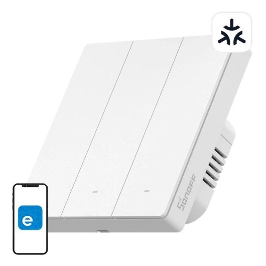 Interruptor inteligente Sonoff M5-3C-86W WiFi Matter compatible Alexa Google Home