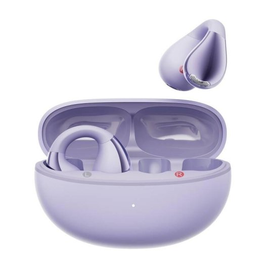 Auriculares QCY Crossky Clip C30 Bluetooth 5.4 sem fios para desporto roxo
