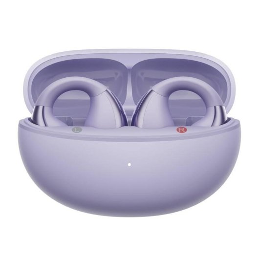 Auriculares QCY Crossky Clip C30 Bluetooth 5.4 sem fios para desporto roxo
