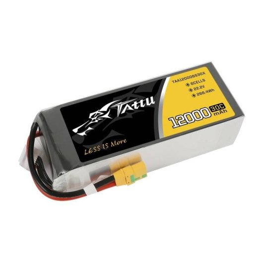 Batterie Tattu 12000mAh 22.2V 30C 6S1P XT90 pour drones et modèles RC