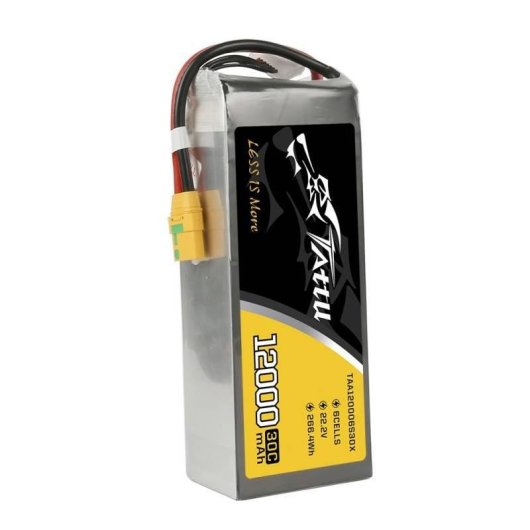 Batterie Tattu 12000mAh 22.2V 30C 6S1P XT90 pour drones et modèles RC
