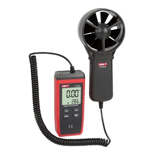 Anemómetro UNI-T UT363S com sensor separado e ecrã LCD retroiluminado