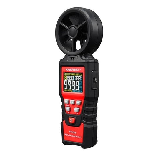 Anémomètre Digital Habotest HT625B USB Mesure Vitesse Vent Air