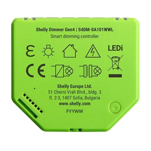 Interruptor inteligente Shelly Dimmer Gen4 Zigbee Wi-Fi Bluetooth Matter