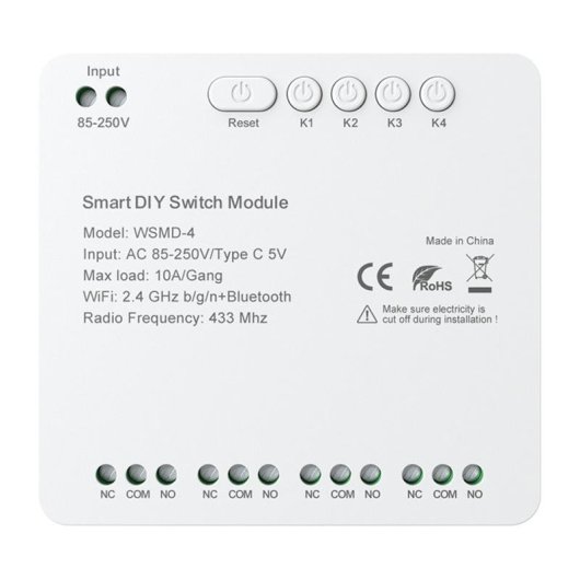 Interrupteur Intelligent AVATTO WSMD-4 250V WiFi Bluetooth Alexa Google