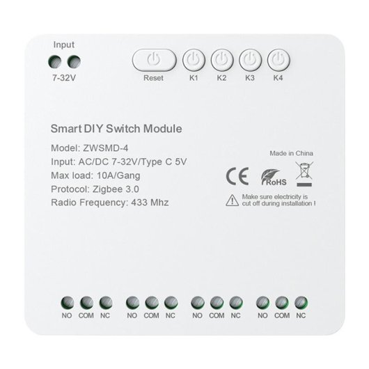 Interrupteur Intelligent Avatto ZWSMD-4 ZigBee 4 Canaux Contrôle à Distance