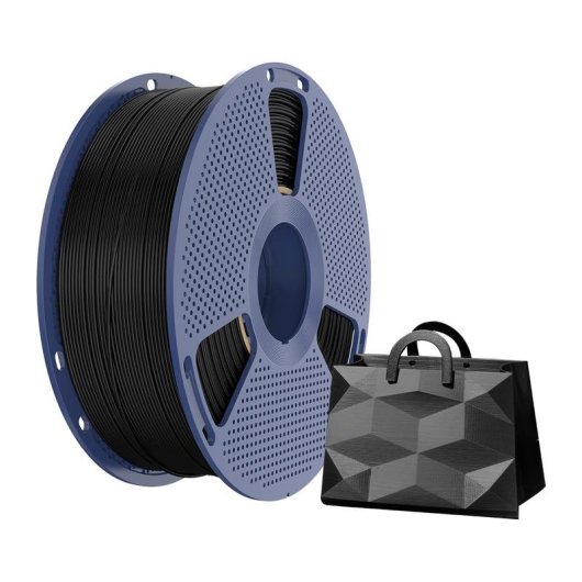 Filamento TPU Silk Sunlu Preto 1,75 mm Flexível Resistente Sedoso